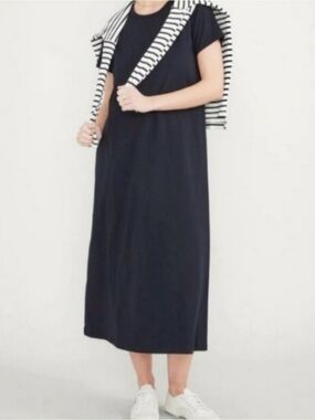 Hatch Black Easy-Going Midi T-Shirt Maternity/Nursing Dress Size 1 (4-6, Sm)